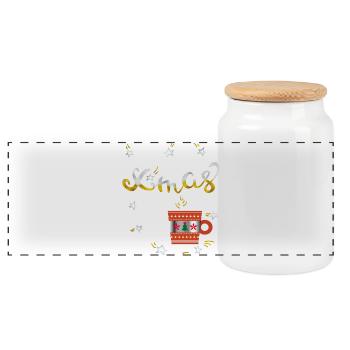 Café de l’Avent - Boîte à biscuits avec couvercle en bois - blanc - Devant