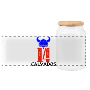 Calvados - Panorama Keksdose mit Holzdeckel - Weiß - Vorne