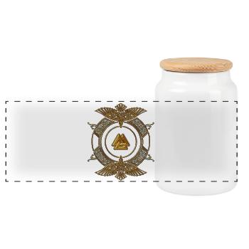 Elégant noeud celtique de couleurs dorées. - Boîte à biscuits avec couvercle en bois - blanc - Devant