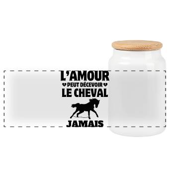 cheval, fan de cheval, cavalier - Boîte à biscuits avec couvercle en bois - blanc - Devant
