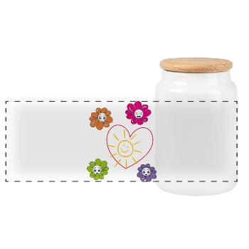 Du soleil dans le cœur - Boîte à biscuits avec couvercle en bois - blanc - Devant