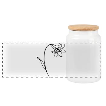 narcissus - Panoramic Cookie Jar with Wooden Lid - white - Front