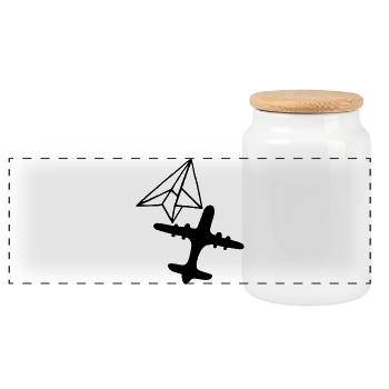 Dream of Greatness (Black) - Panoramic Cookie Jar with Wooden Lid - white - Front