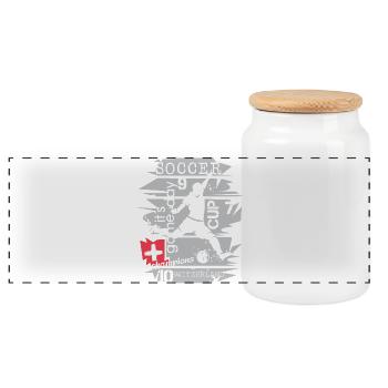 Football Switzerland Player Team Tournament Collage icon - Panoramic Cookie Jar with Wooden Lid - white - Front