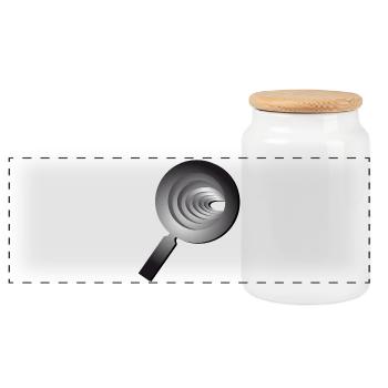 3D magnifying glass - Lupe - Panorama Keksdose mit Holzdeckel - Weiß - Vorne