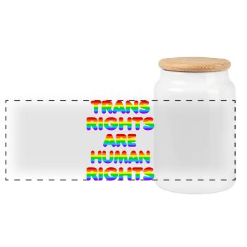 Trans Rights for CSD Christopher Street Day - Panorama Keksdose mit Holzdeckel - Weiß - Vorne