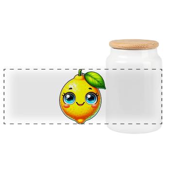 Citron Citrons - Boîte à biscuits avec couvercle en bois - blanc - Devant