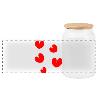 MOTHER'S DAY. HAPPY MOTHER'S DAY. MOM - Panoramic Cookie Jar with Wooden Lid - white - Front
