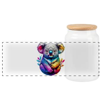 Koala - Panorama Keksdose mit Holzdeckel - Weiß - Vorne