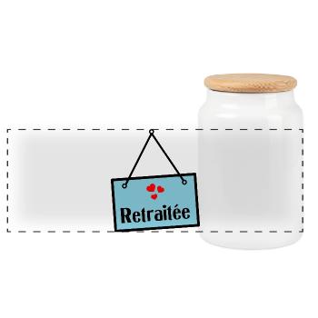 RETIRED - Panoramic Cookie Jar with Wooden Lid - white - Front