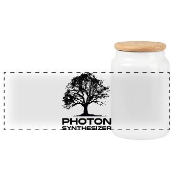 Photon Synthesizer - Panoramic Cookie Jar with Wooden Lid - white - Front