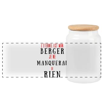 Citations existentielles en typographie noire - Boîte à biscuits avec couvercle en bois - blanc - Devant