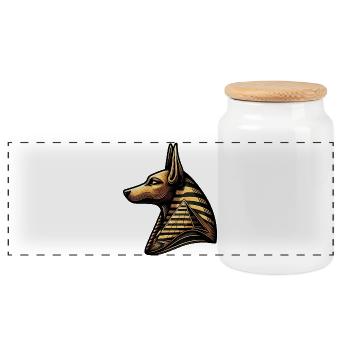 Anubis | Wächter der Gräber Ägypten - Panorama Keksdose mit Holzdeckel - Weiß - Vorne
