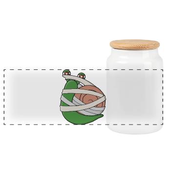 Mummy Snail - Panoramic Cookie Jar with Wooden Lid - white - Front