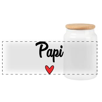FROHER VATERTAG. PAPA. VATERTAG. VATER. GUT - Panorama Keksdose mit Holzdeckel - Weiß - Vorne
