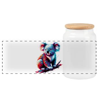 Koala - Boîte à biscuits avec couvercle en bois - blanc - Devant