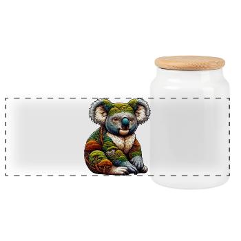 Koala - Panorama Keksdose mit Holzdeckel - Weiß - Vorne
