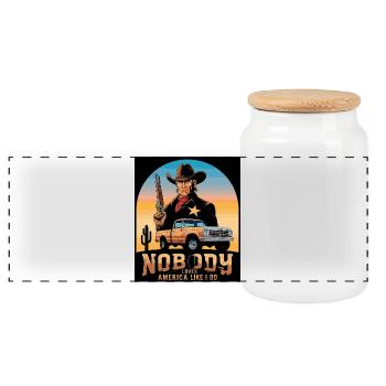 Shérif du Texas - Boîte à biscuits avec couvercle en bois - blanc - Devant