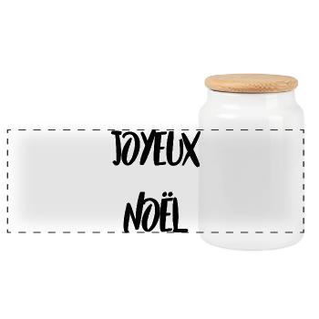 CHRISTMAS. MERRY CHRISTMAS. MERRY CHRISTMAS. SANTA CLAUS - Panoramic Cookie Jar with Wooden Lid - white - Front