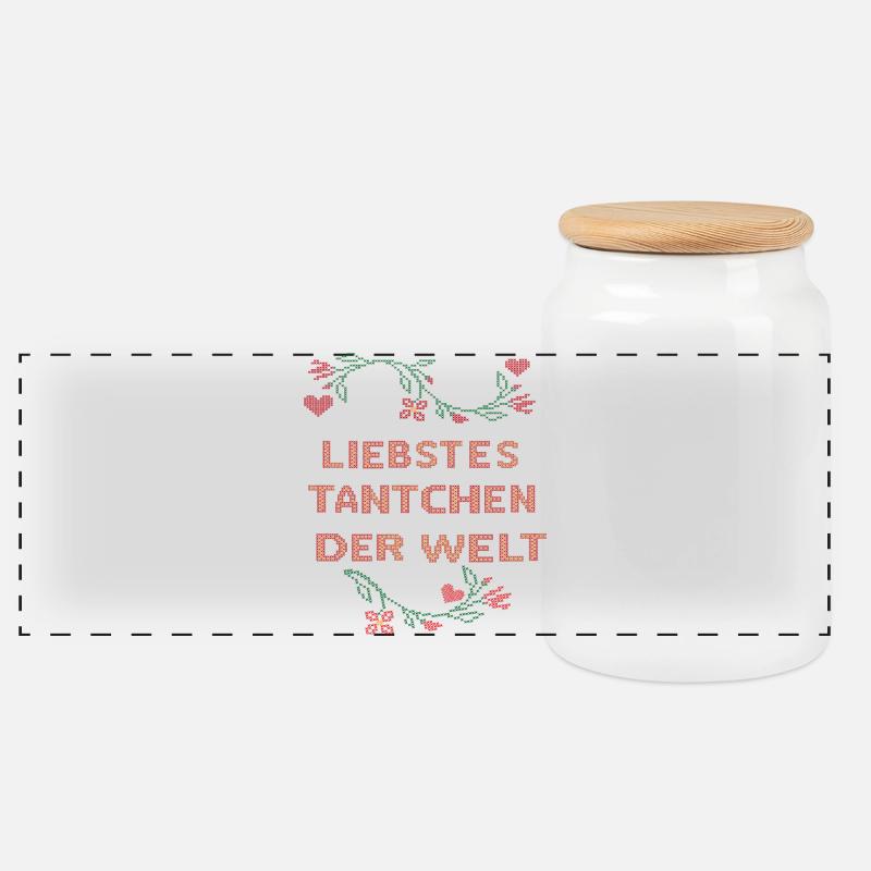 liebstes Tantchen der Welt - Panorama Keksdose mit Holzdeckel - Weiß