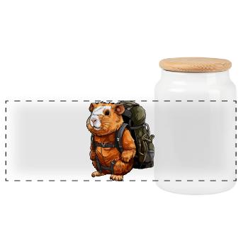 Cochon d’Inde Randonnée / Alpinisme Cochon d’Inde - Boîte à biscuits avec couvercle en bois - blanc - Devant