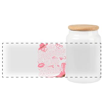 Fête amusante pour la Saint-Valentin - Boîte à biscuits avec couvercle en bois - blanc - Devant