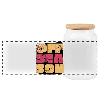 Bodybuilding Fitness Sports Leisure Off Season - Panoramic Cookie Jar with Wooden Lid - white - Front