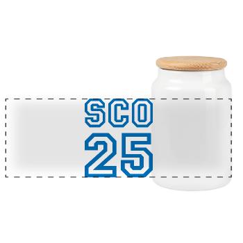 SCOTLAND - Panoramic Cookie Jar with Wooden Lid - white - Front