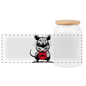 Mister Kettlebell - Street Art meets Muscle Power - Panoramic Cookie Jar with Wooden Lid - white - Front