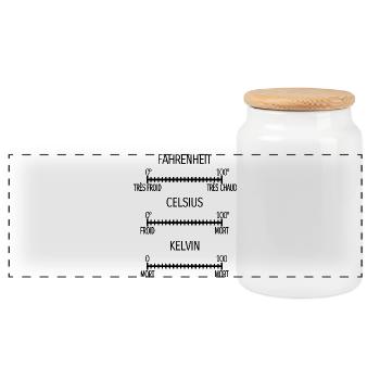 Fahrenheit Celsius Kelvin [noir] - Boîte à biscuits avec couvercle en bois - blanc - Devant