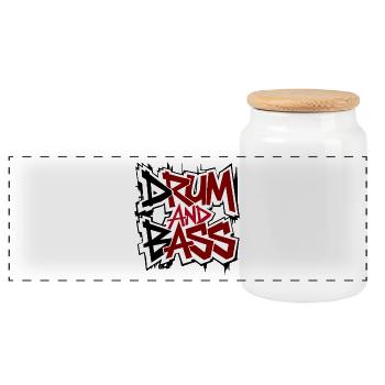 Drum and bass - Panorama Keksdose mit Holzdeckel - Weiß - Vorne