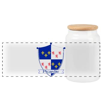 Picardie - Panorama Keksdose mit Holzdeckel - Weiß - Vorne