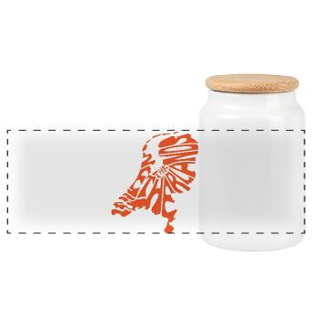 Carte rétro des Pays-Bas - Boîte à biscuits avec couvercle en bois - blanc - Devant