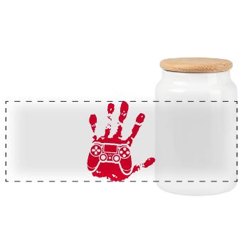 The Gamer in You (Red) - Panoramic Cookie Jar with Wooden Lid - white - Front