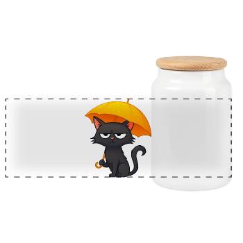 Humorvolle Grumpy Regentage Desaster mit Katze - Boîte à biscuits avec couvercle en bois - blanc - Devant