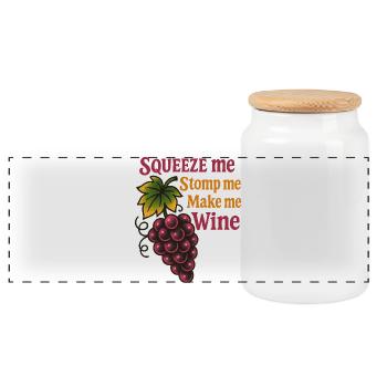 Humour de vigneron - Boîte à biscuits avec couvercle en bois - blanc - Devant