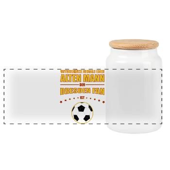 Vieil homme – Supporter de football de Dresde | Rétro vintage - Boîte à biscuits avec couvercle en bois - blanc - Devant