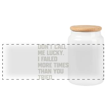 Humorous quote for confidant - Panoramic Cookie Jar with Wooden Lid - white - Front