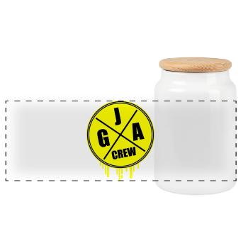 Junggesellenabschied Jga Crew - Panorama Keksdose mit Holzdeckel - Weiß - Vorne