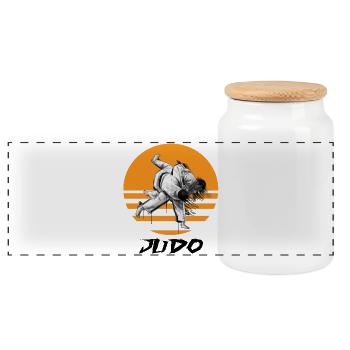 Motif d’arts martiaux de judo avec dynamique - Boîte à biscuits avec couvercle en bois - blanc - Devant