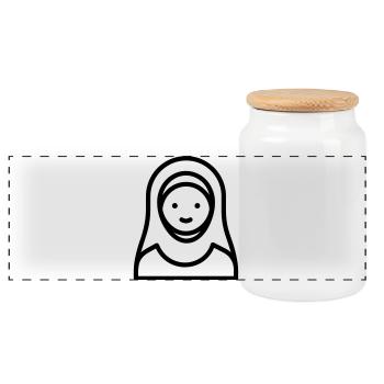 Muslimische Frau - Panorama Keksdose mit Holzdeckel - Weiß - Vorne