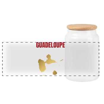 T-shirt Guadeloupe carte dorée Antilles - Boîte à biscuits avec couvercle en bois - blanc - Devant