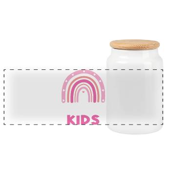Mama von 2 Kindern Beste Mama Muttertag - Panorama Keksdose mit Holzdeckel - Weiß - Vorne