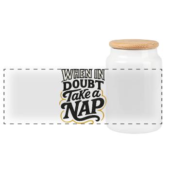 En cas de doute, faites une sieste - Boîte à biscuits avec couvercle en bois - blanc - Devant