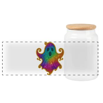 Regenbogen Geist Glitter - Panorama Keksdose mit Holzdeckel - Weiß - Vorne