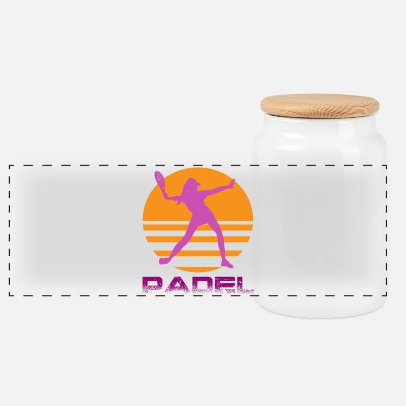 Padel - Panorama Keksdose mit Holzdeckel - Weiß