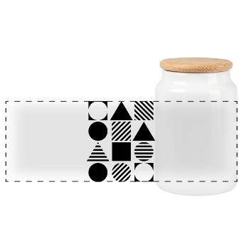 Bauhaus Design d’art géométrique - Boîte à biscuits avec couvercle en bois - blanc - Devant