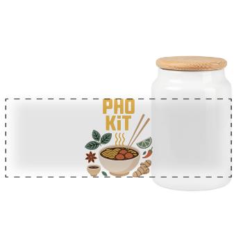 Pho Kit Mix - Panorama Keksdose mit Holzdeckel - Weiß - Vorne