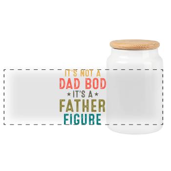 Figure paternelle : Pas un papa - Boîte à biscuits avec couvercle en bois - blanc - Devant