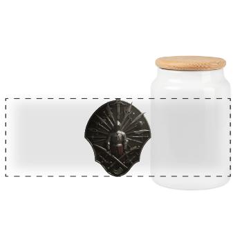 Cercle de bouclier croisé avec armes - Boîte à biscuits avec couvercle en bois - blanc - Devant